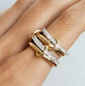 Classic Geometric Stacked Rings – Stainless Steel