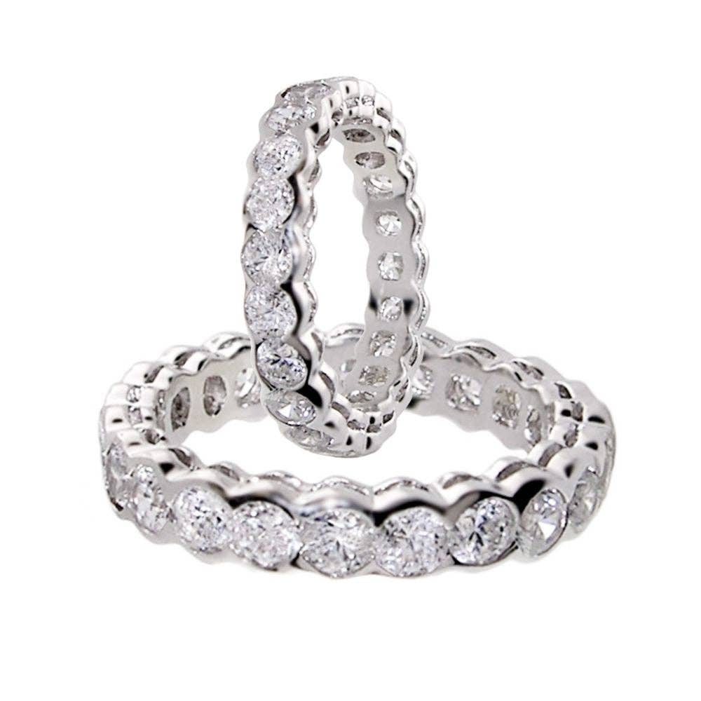 Pave Sterling Silver Eternity Ring