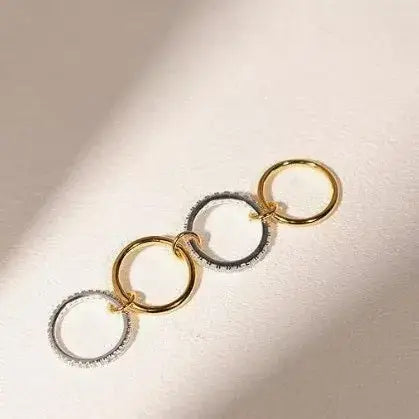 Classic Geometric Stacked Rings – Stainless Steel